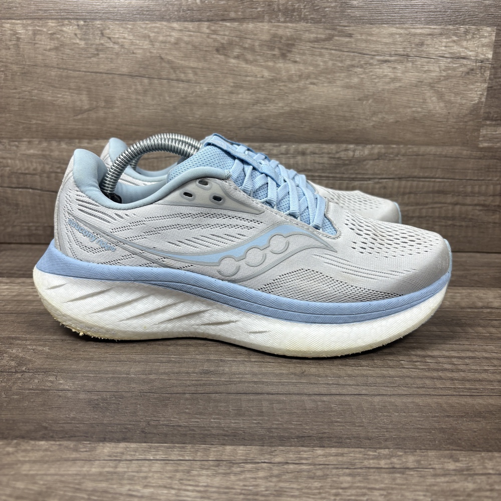 Saucony Ride 13 Gray Blue Womens US Size 7 EUR 38 S11000-105 Running Shoes